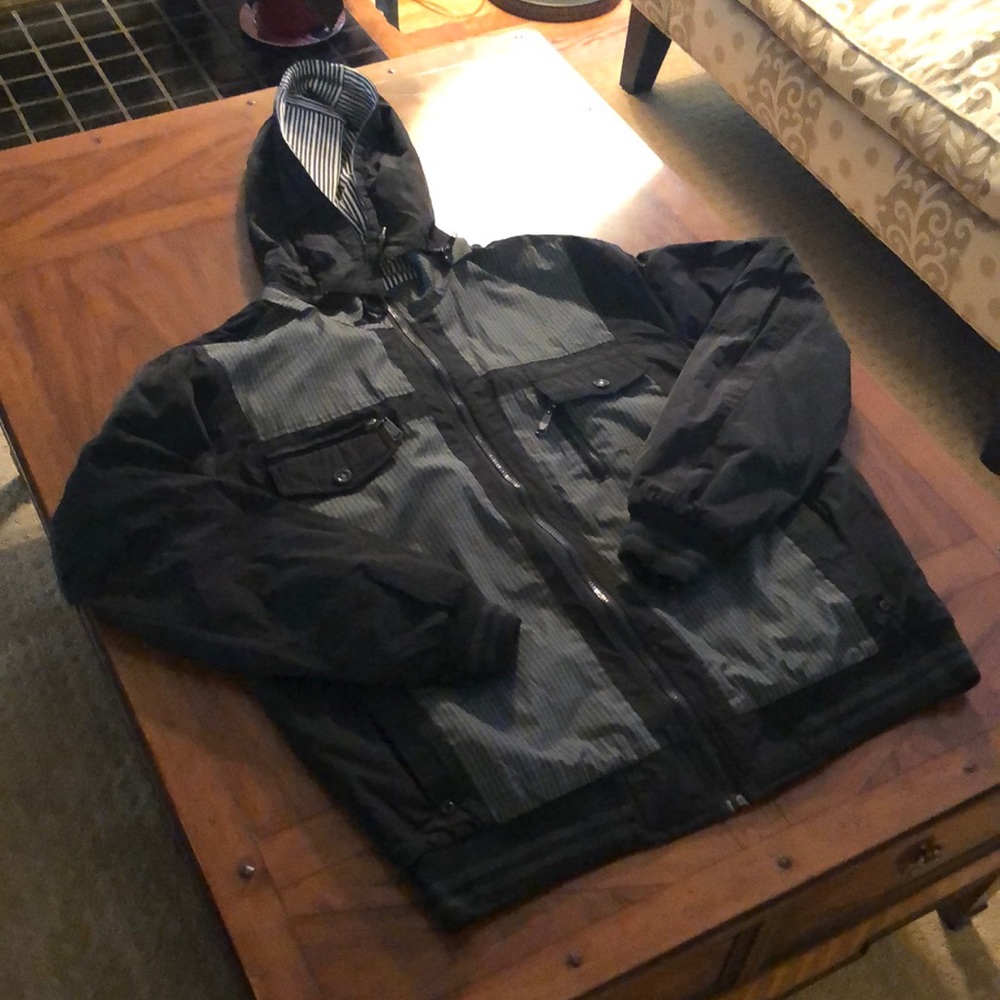 Yan Peng Raw Jeans Men’s Jacket w/ Removable Hood SZ Medium